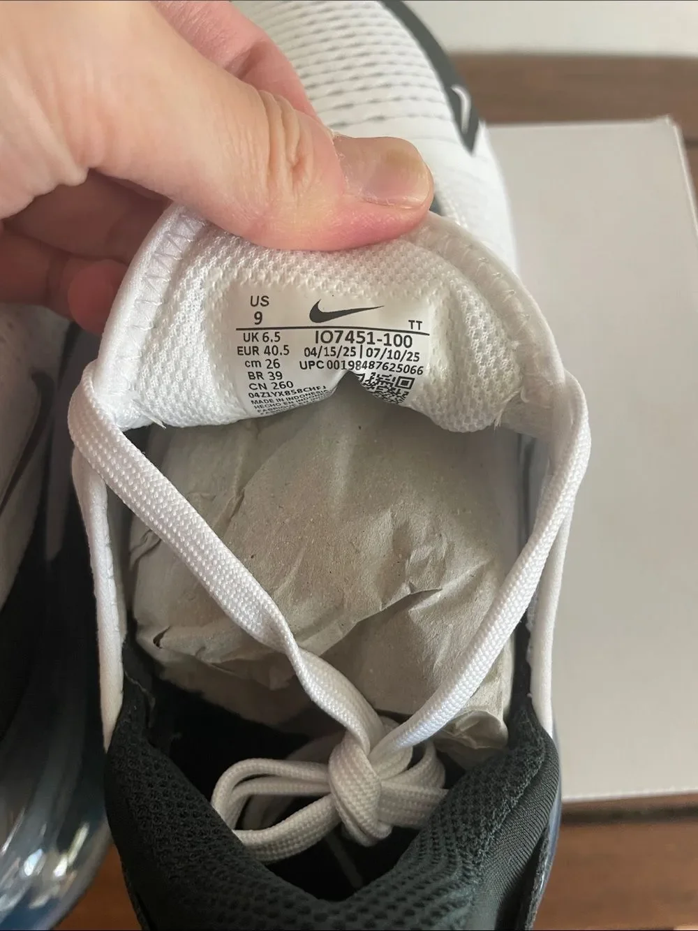 Nike Air Max 270 Metallic Silver Seaweed US Women Sz 9/UK6.5/EU40.5(IO7451-100)